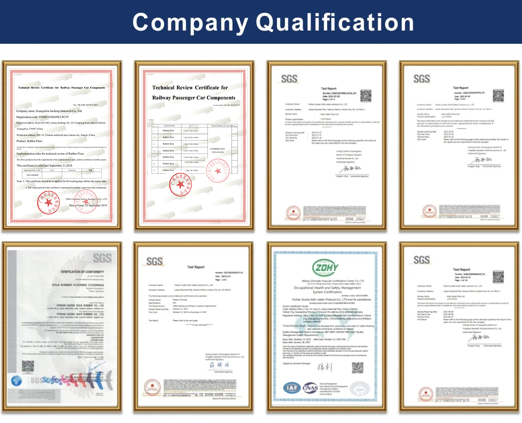 certification of our interlocking industrial floor